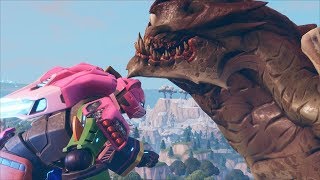 FORTNITE【フォートナイト】カスタムピンクマロボvs怪獣モンスター