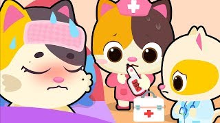 Mommy Cat Got Sick | Kitten Doctor | Sick Song | Nursery Rhymes | Kids Songs | Baby Cartoon |BabyBus