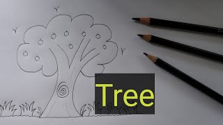 How to Draw an Apple Tree For Beginners| Drawing Tutorials | Drawing an Apple Tree |