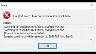 ? Switching to resolution 0x4 failed