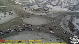 ДТП. Абакан. Кольцо Крылова и Некрасова. АЗС ГПН. 17ч. 06.02.2018