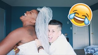 Trying to Fit into Wedding Dress After SEVEN Years