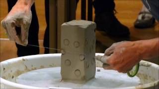Shozo Michikawa demonstration 2    manipulated square ceramic form