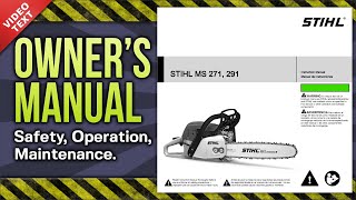 Owner's Manual: STIHL MS 271 291 Chain Saw