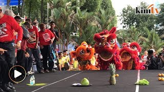 Lion dance performance greets rally-goers