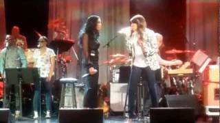 Brandy and Monica rehearse for "The Boy Is Mine" for Clive Davis' annual Pre-Grammy Gala