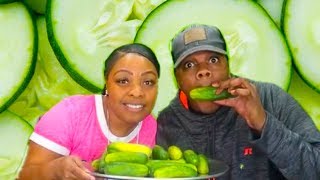 CUCUMBER MUKBANG CHALLENGE! KC CONNECTION| VEGAN MUKBANG