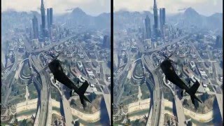 GTA V 3D VR  video 3D SBS helicopter google cardboard