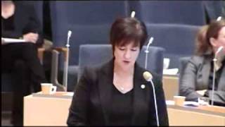 Gubbe som ropar åt Mona i riksdagen under partiledardebatten 19 januari 2011