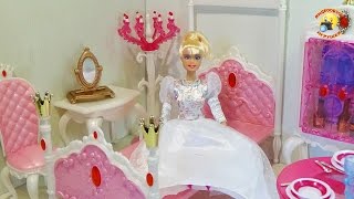 Мебель для куклы: Спальня принцессы Gloria  / Princess bedroom Gloria doll furniture