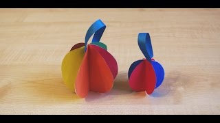 Шары. Елочные игрушки из цветной бумаги на новый год 2019 своими руками. Поделки.