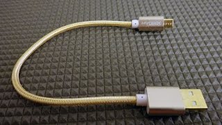 Кабель USB - Micro USB от MyGeek 2.4A — золотой, 25 см.