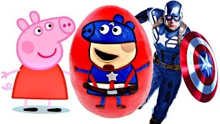 Enorme Huevo Play Doh Sorpresa de Capitan America Avengers Marvel + Peppa Pig en DCTC