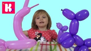 Катя с Папой - Надувают шарики, собачка, мышка