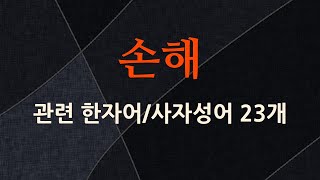 손해에 관한 한자어/사자성어 23개