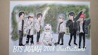 Illustration! BTS Anpanman | 2018 MAMA FANART (Jungkook, V, Suga, RM, Jin, JHope, Jimin)