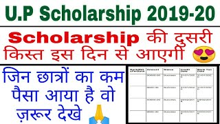 UP Scholarship 2019-20 |Scholarship की दुसरी installment कब आएगी| Scholarship next installment