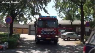 Uitruk en opkomst brandweer Hapert - Bosbrand Middelbeers