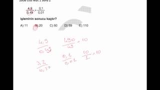 Rasyonel Sayılar YGS ÖSS Soru Çözümleri 1