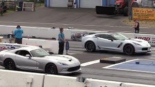 2018 Chevy Corvette Grand Sport vs Dodge Viper - drag race
