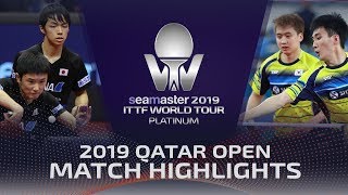 Tomokazu Harimoto/Yuto K. vs Jeoung Y./Lee Sangsu | 2019 ITTF Qatar Open Highlights (R16)