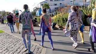 Body painting day San Francisco 2016, part 3/3: the parade (Warning: nudity)