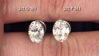2ct Oval Brilliant Diamonds G SI1 and F SI1