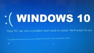 Inaccessible boot device Windows 10: Как исправить