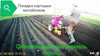сажаем картошку мотоблоком