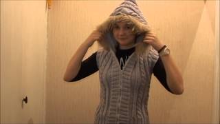 женский жилет, 46 - 48 размер, спицами