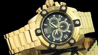 Invicta 15827 56mm Reserve Grand Octane 18kt Gold Plated Swiss Chronograph Bracelet Watch