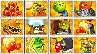 Plants vs Zombies 2 All Fire Plants vs Every Hard Zombies - Every Plant Power UP Gameplay PVZ 2