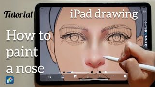 [sub]Tutorial 02 아이패드그림 강좌 iPad pro drawing How to paint a nose 코그리는 방법 ibiapaint x realistic