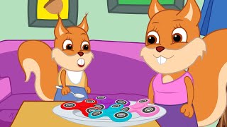Famille d'Écureuil - Cadeau Spinner Arc En Ciel Animé 2021 en Français