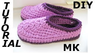 ДОМАШНИЕ ТАПОЧКИ ИЗ ТРИКОТАЖНОЙ ПРЯЖИ