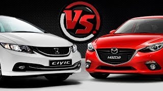 2hp: Mazda 3 VS Honda Civic. 2014