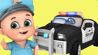 Police Car Cartoon video for kids | police car chase, helicopter | Kids truck videos -police vehicle