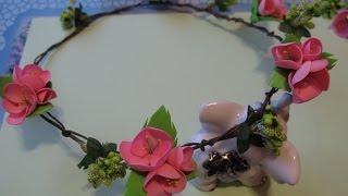 Как сплести венок на голову своими руками с цветами из фоамирана
