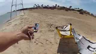 How to self Launch a kitesurf kite 2 / Запуск кайта на песке в одиночку