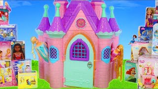 Princess Castle Toy Dolls: Cinderella, Frozen Elsa, Rapunzel, Ariel & Belle Dollhouse for Kids