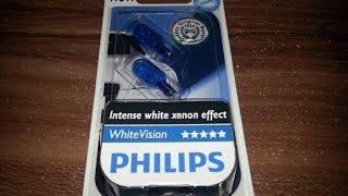 Standlicht W5W Philips WhiteVision 4300K VS BlueVision ultra 3400K