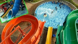 Perosotan mini dan panjang di kolam renang ♥ small & giant water slides in swimming pool