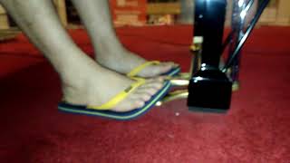Yamaha Grand Piano pedal pumping in Complimentary Goodyear Japanese Slippers