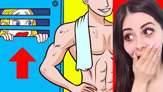 I was LOCKED in my CRUSH locker ... ( I saw EVERYTHING) - A True Story Animation