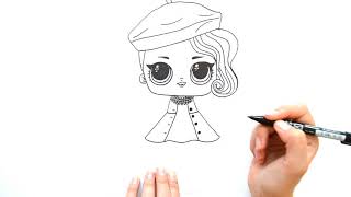 ?Как нарисовать лол ЛЕДИ ФРЕНЧИ | How to draw lol POSH | lol surprise confetti pop dolls?