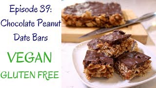 Chocolate Peanut Date Bars (Gluten Free, Vegan)