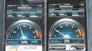 Verizon iPhone 4 vs AT&T iPhone 4: Data speeds Part 1