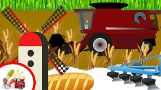Откуда берется хлеб? Раскрашки-анимашки. Мультфильм про трактор и комбайн. Наше_всё!