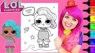 Coloring LOL Surprise Splash Queen GLITTER Coloring Page Prismacolor Markers | KiMMi THE CLOWN