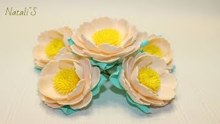 Цветы из фоамирана  для венка/МК/Flowers from foamiran for wreath / MK